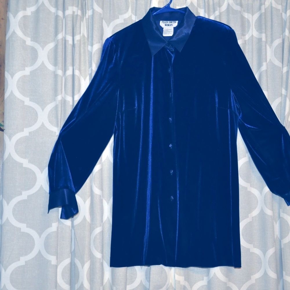 Velvet and Satin Long Sleeve Top in Women